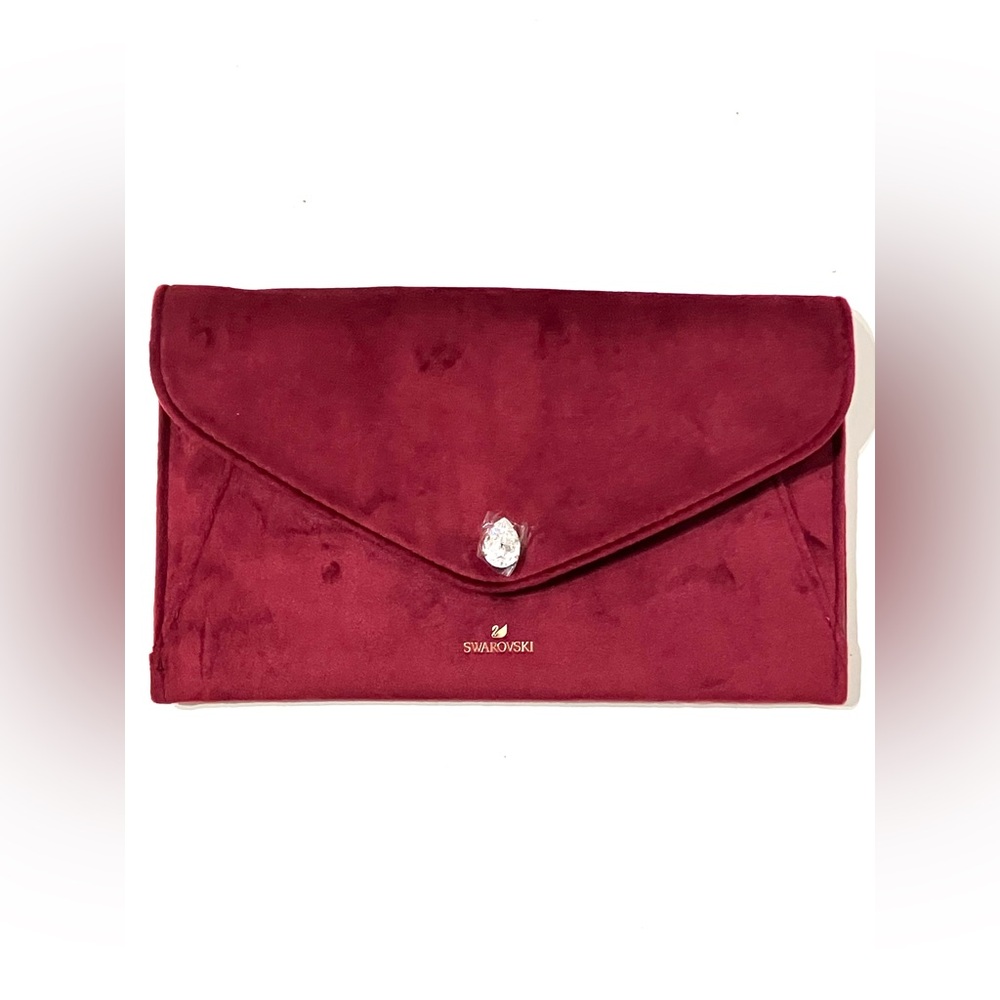 Swarovski Red Velvet Envelope Clutch